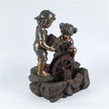 Greengrass Resin Children & Water Wheel Outdoor Patio Fountain GR1638747